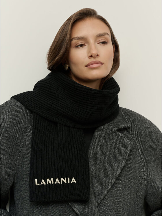 La Mania Šál MERINOWOOL SCARF 2 Čierna