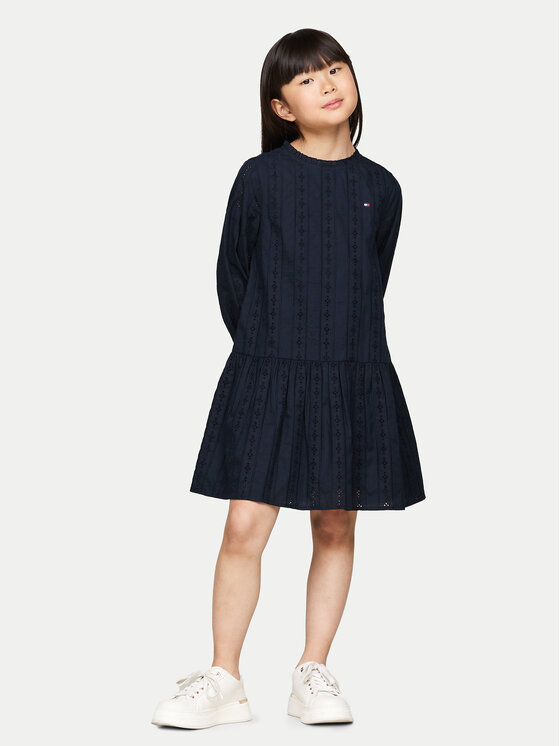 Gyerek Elegáns ruha Tommy Hilfiger, Méret: 7Y, Sötétkék, KG0KG08216 M