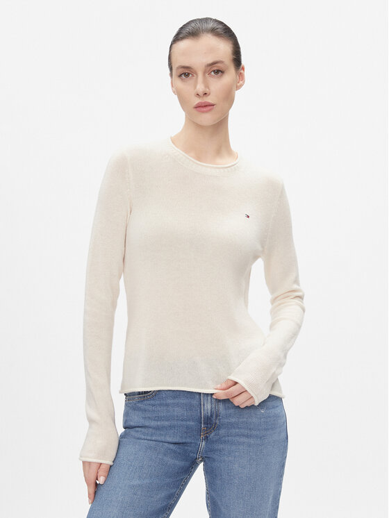 Tommy Hilfiger Tommy Hilfiger Kampsun Soft Wool C-Nk Sweater WW0WW40264 Kollane Regular Fit
