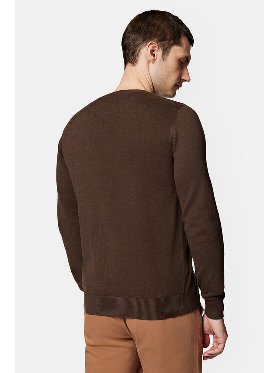 Lancerto Lancerto Sweter Tony SW073223000074 Brązowy Regular Fit