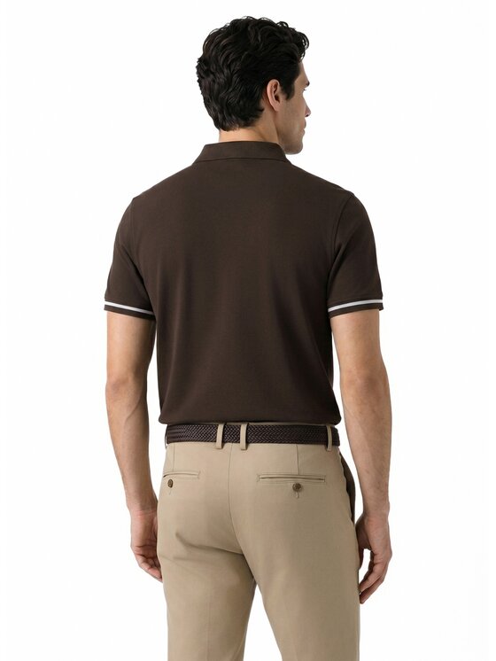Pako Lorente Pako Lorente Polo P26WN-TX-007 Brązowy Regular Fit