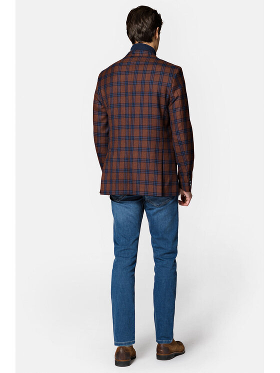 Lancerto Lancerto Marynarka MA099222000008 Brązowy Slim Fit