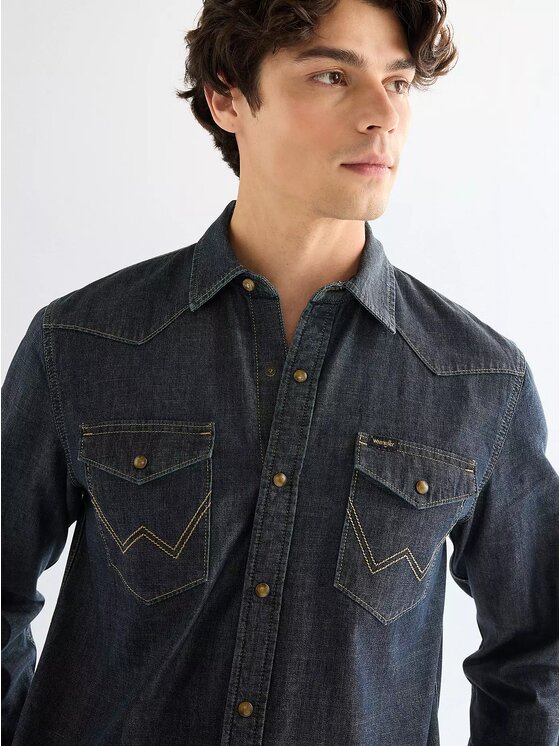 Wrangler Wrangler Camicia WESTERN SHIRT Blu Regular Fit