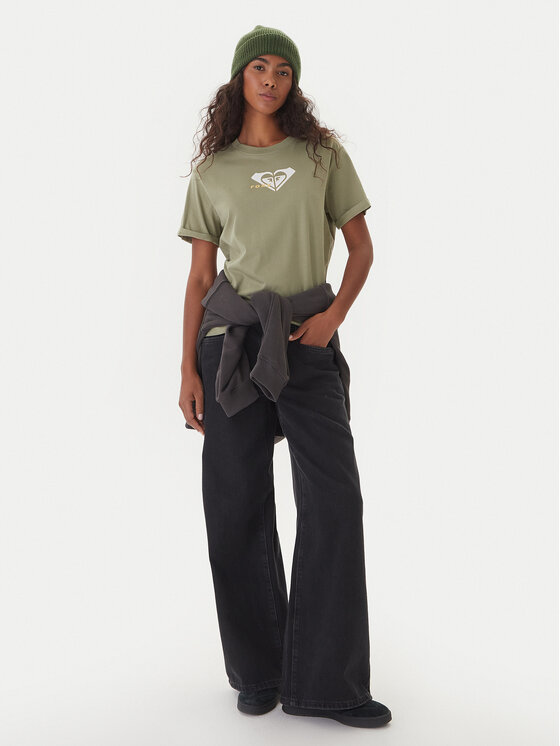 Roxy Roxy T-särk Oceanregular ERJZT06078 Roheline Regular Fit