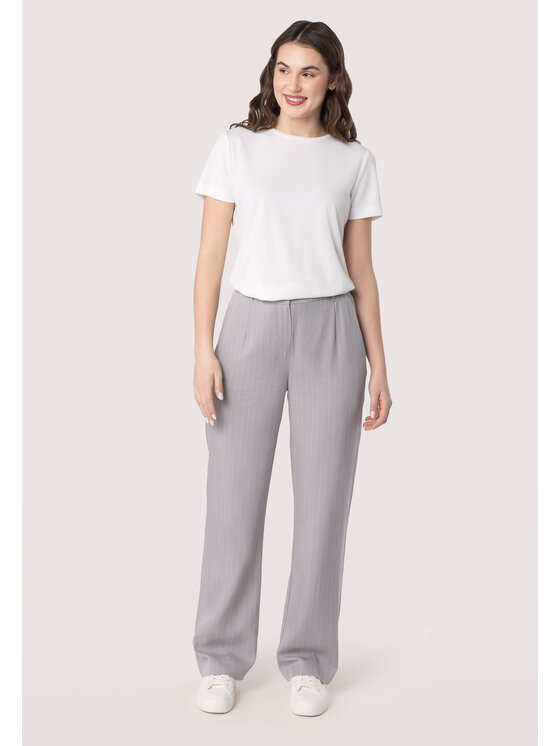 QUIOSQUE QUIOSQUE Kalhoty z materiálu QUIOSQUE 3UC005221 Šedá Regular Fit