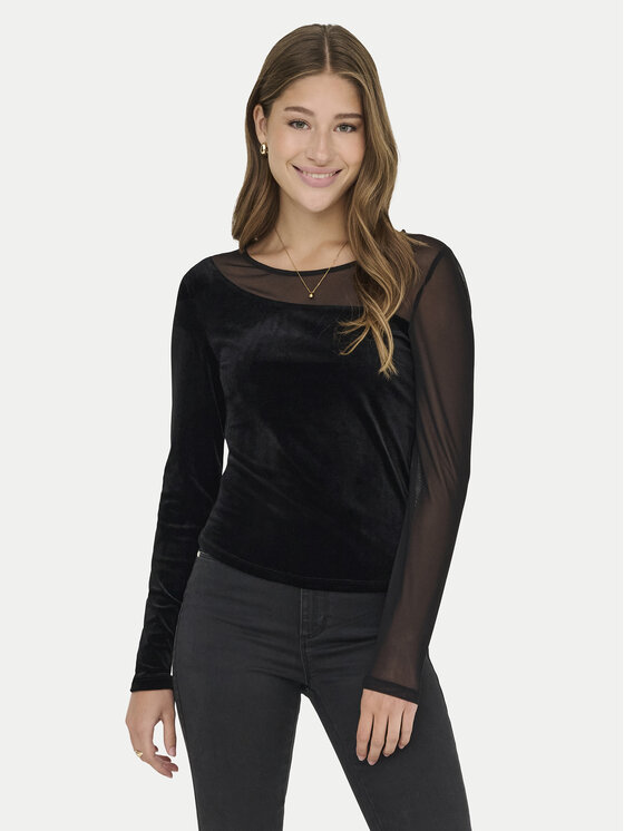 ONLY ONLY Blúz Smooth 15360668 Fekete Slim Fit