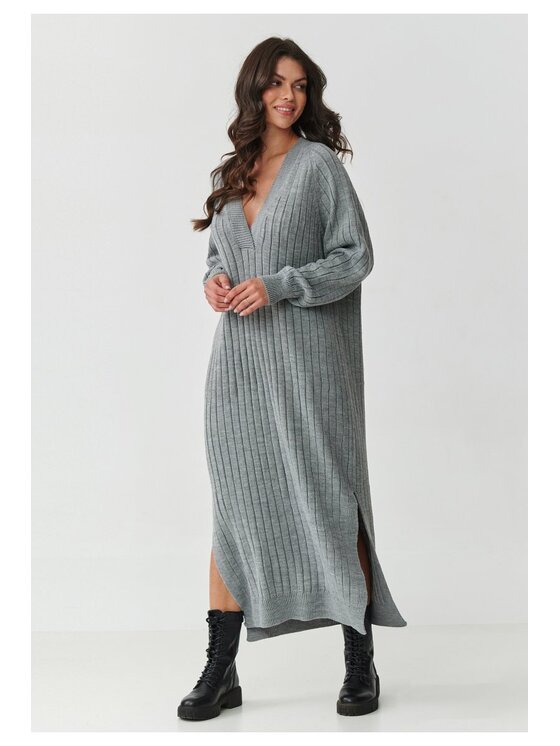 Makadamia Makadamia Sweter S161 Szary A-Line Fit