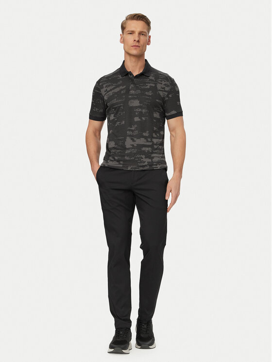 BOSS BOSS Polo särk Active Repeat 50558583 Must Slim Fit