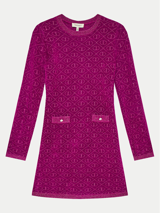 TWINSET Úpletové šaty 242GJ3061 Ružová Regular Fit