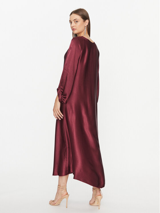 Dixie Dixie Sukienka koktajlowa A782Z037 Bordowy Relaxed Fit