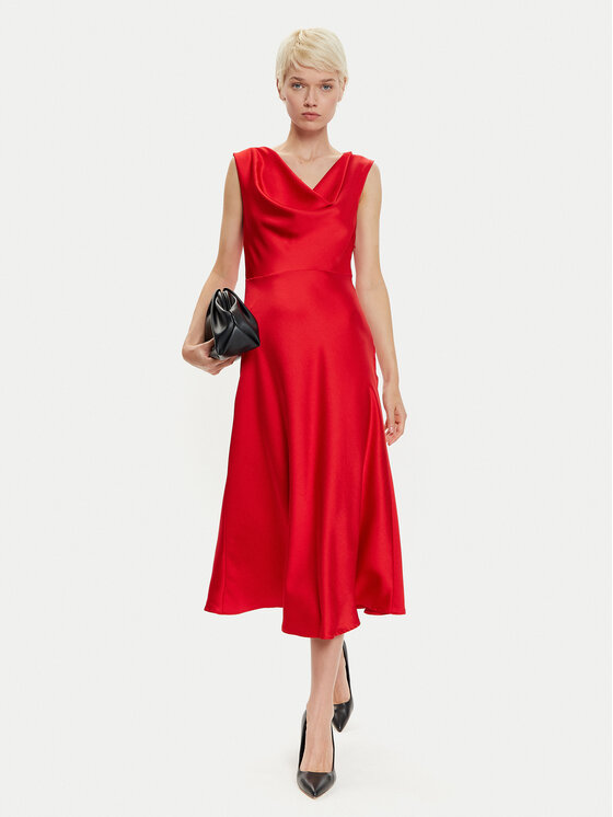 Imperial Imperial Коктейлна рокля AFBAIBA Червен Slim Fit