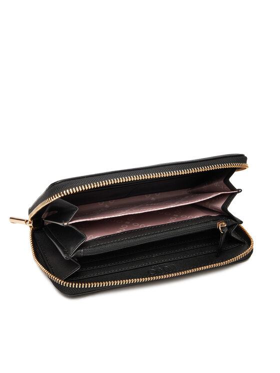 Liu Jo Liu Jo Голям дамски портфейл Ecs Xl Zip Around AF5170 E0058 Черен