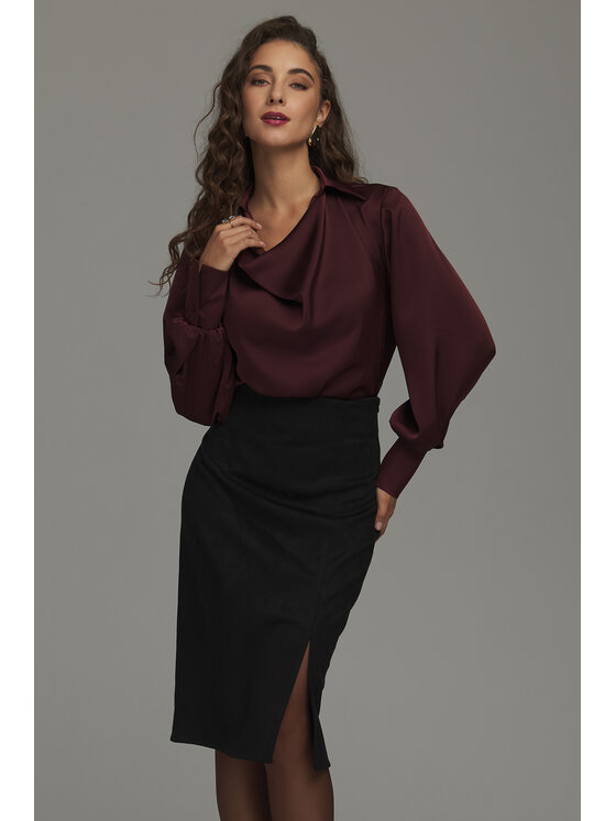 NIFE NIFE Spódnica midi SP89 Czarny Fitted Fit