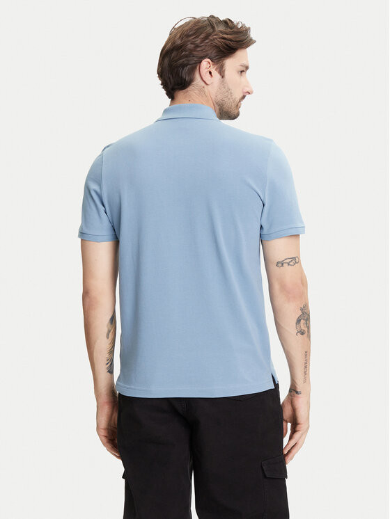 Moose Knuckles Moose Knuckles Polo Everett M34MT712 Niebieski Slim Fit