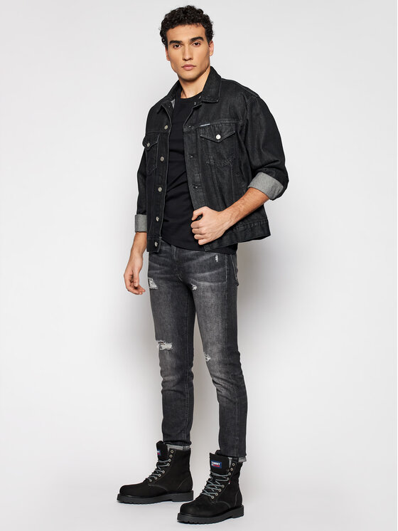 Jack&Jones Jack&Jones Marškinėliai Orrganic Basic 12156101 Juoda Slim Fit