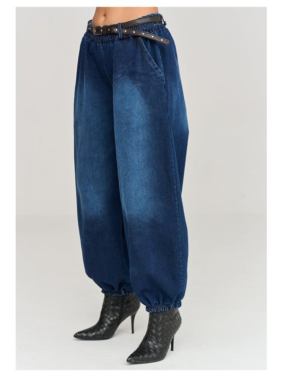 Makadamia Makadamia Jeansy C99 Niebieski Loose Fit