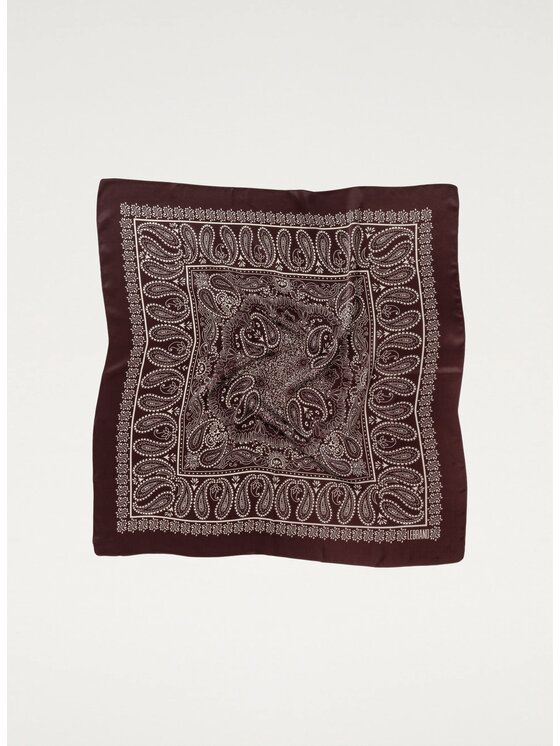 LEBRAND LEBRAND Chusta Bandana Jedwabna Bordowy
