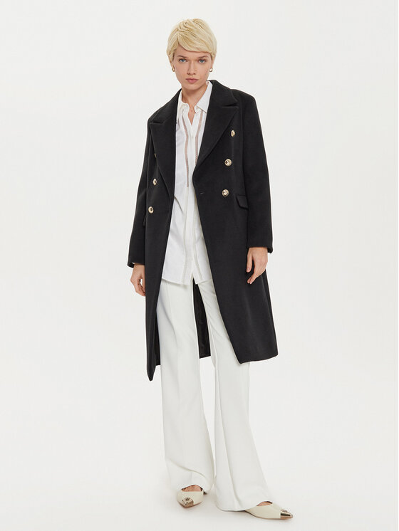Maryley Maryley Демісезонний плащ 24IB810/15NE Чорний Regular Fit