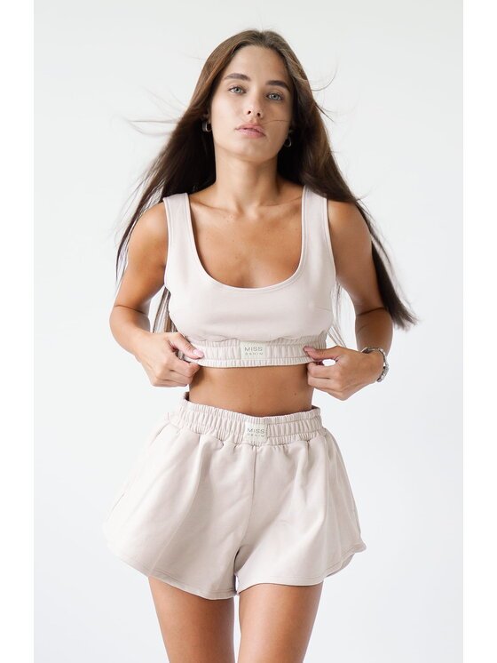 MissDenim MissDenim Top Flippy Top Beżowy Basic Fit