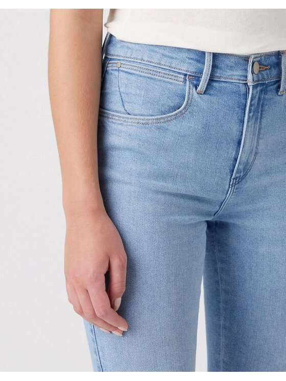 Wrangler Wrangler Jeansy SKINNY HIGH Niebieski Skinny Fit