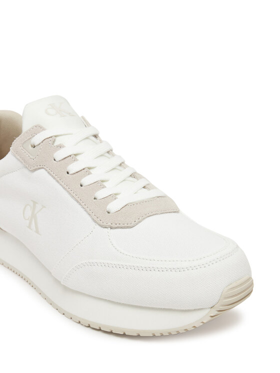 Calvin Klein Jeans Calvin Klein Jeans Sneakersy Runner Sock Laceup Mg Canvas YM0YM01217 Biały