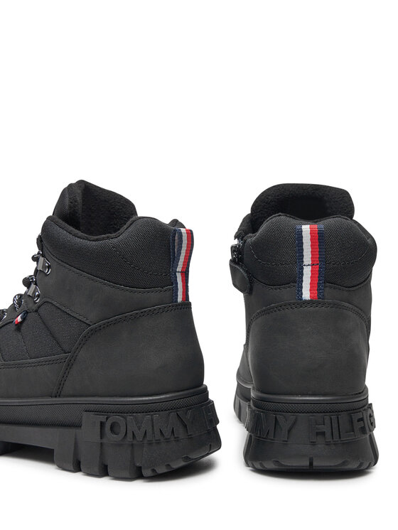 Tommy Hilfiger Tommy Hilfiger Gležnjače Lace-Up Bootie T3X5-33707-1492 S Crna