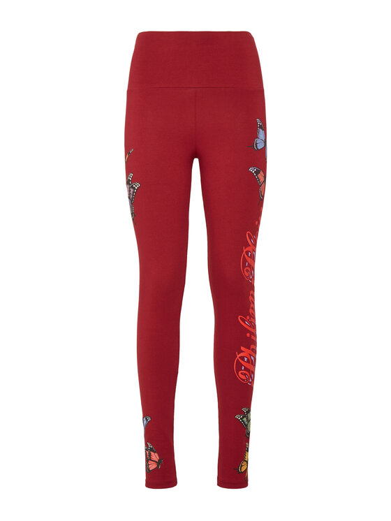 PHILIPP PLEIN PHILIPP PLEIN Legginsy 30930 Bordowy Active Fit