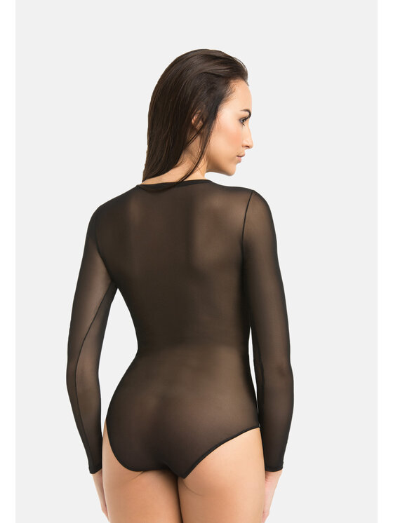 Teyli Teyli Komplet body damskie siateczkowe Ero Czarny Regular Fit