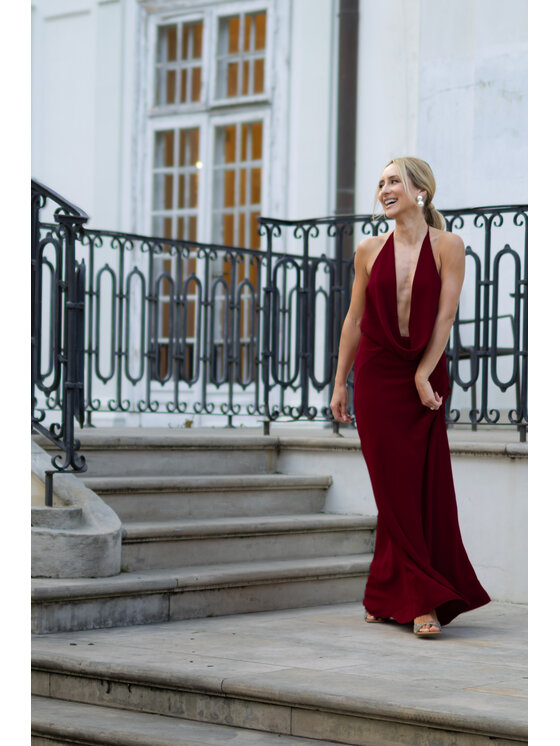 MAI MAI Sukienka koktajlowa VANESSA Bordowy Feminine Fit
