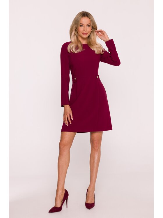 Stylove Stylove Sukienka wieczorowa S419 Bordowy A-Line Fit