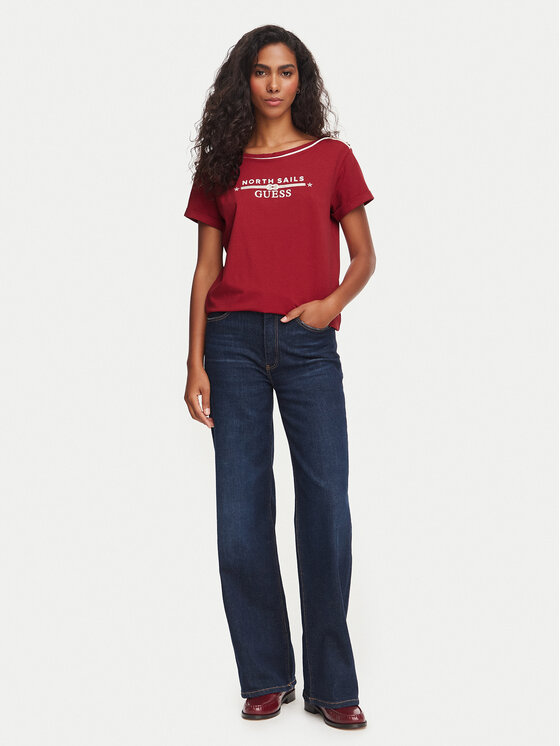 Guess Guess T-Shirt W6YI58 K5317 Czerwony ciemny Regular Fit
