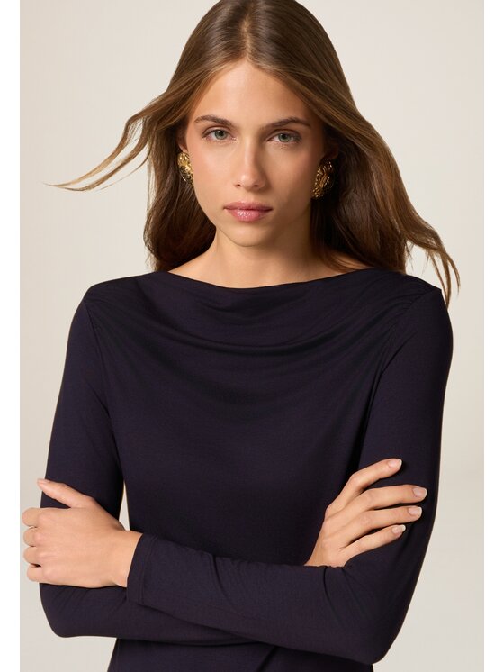 Oltre Oltre T-shirt G093J004548N034 Blu Regular Fit