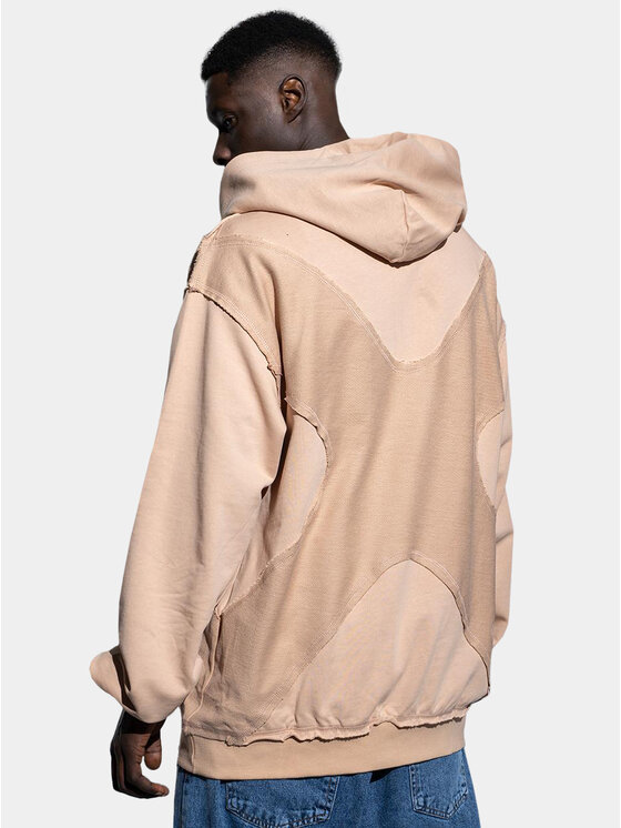 Bluza, rozmiar L, Beżowy, Bluza Z Kapturem Oversize Męska Beżowa Point X Central X M