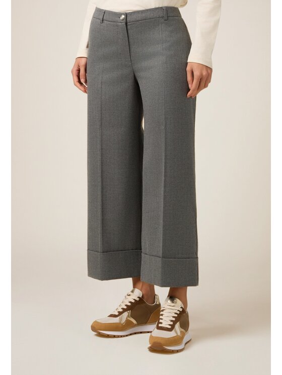 Oltre Oltre Pantaloni di tessuto P042R109038N0S3 Grigio Cropp Fit