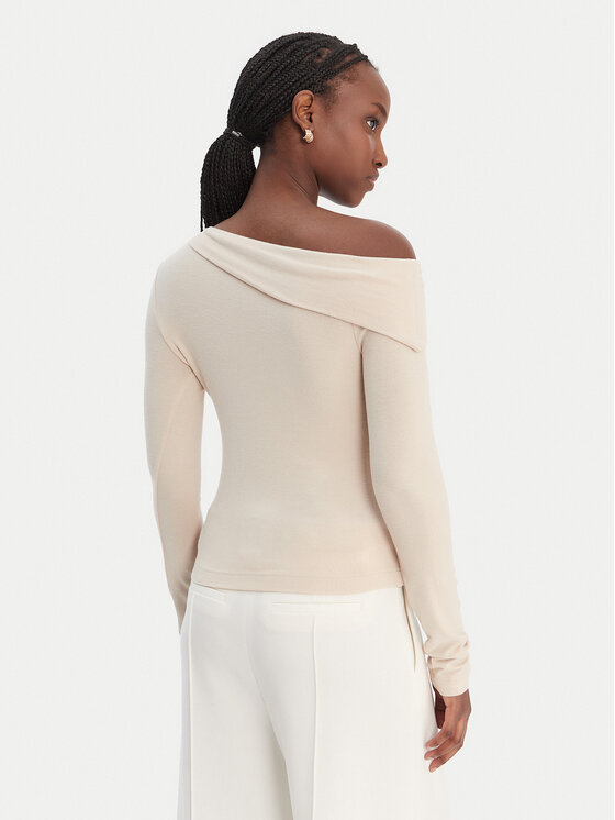 Guess Guess Bluza W6RP15 KD012 Bež Slim Fit