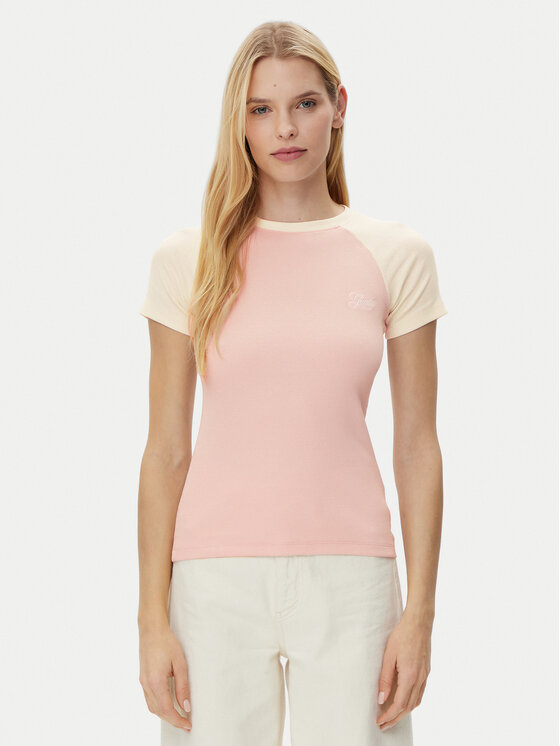 Guess Jeans Guess Jeans T-Shirt W5GP61 KA0H1 Różowy Regular Fit