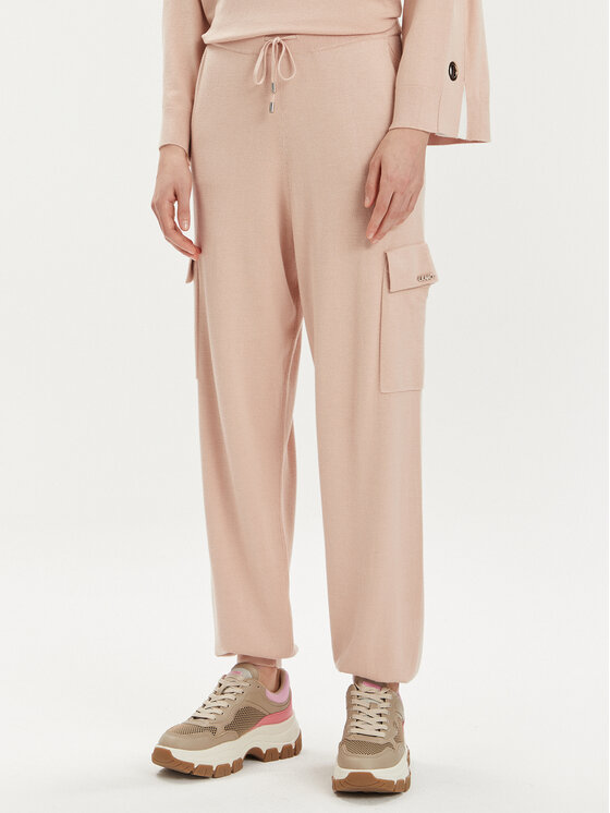 Liu Jo Úpletové nohavice Ecs Pant. Maglia Lung TA4044 MS49I Ružová Regular Fit