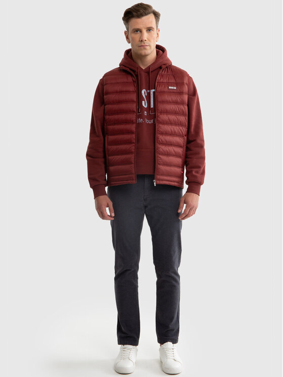 BIG STAR BIG STAR Kamizelka JAXOON_604_130 Bordowy Basic Fit