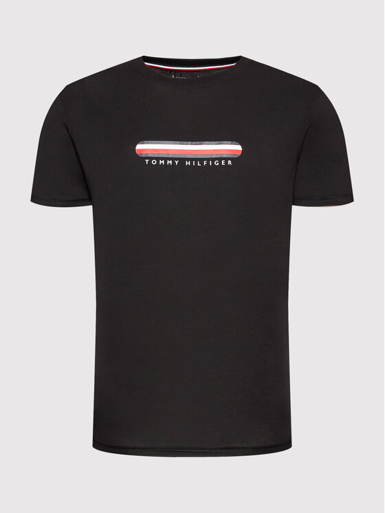Tommy Hilfiger Tommy Hilfiger Marškinėliai Cn Ss UM0UM02348 Juoda Regular Fit