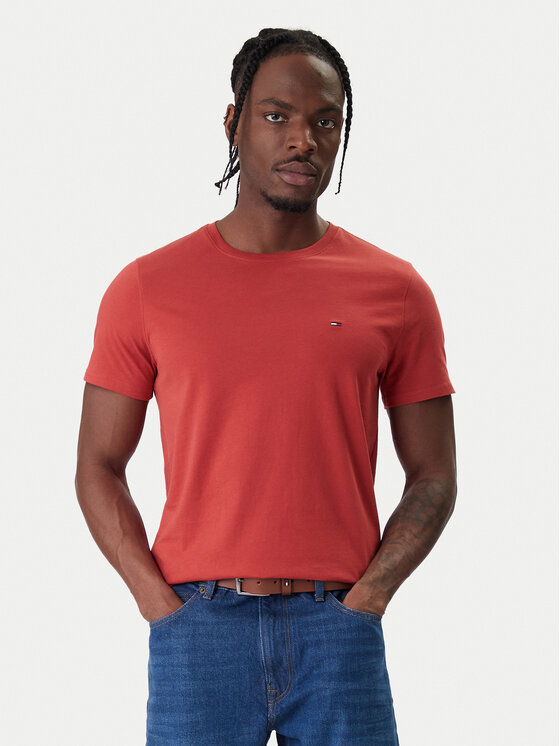 Tommy Jeans Tricou DM0DM04411 Roșu Slim Fit