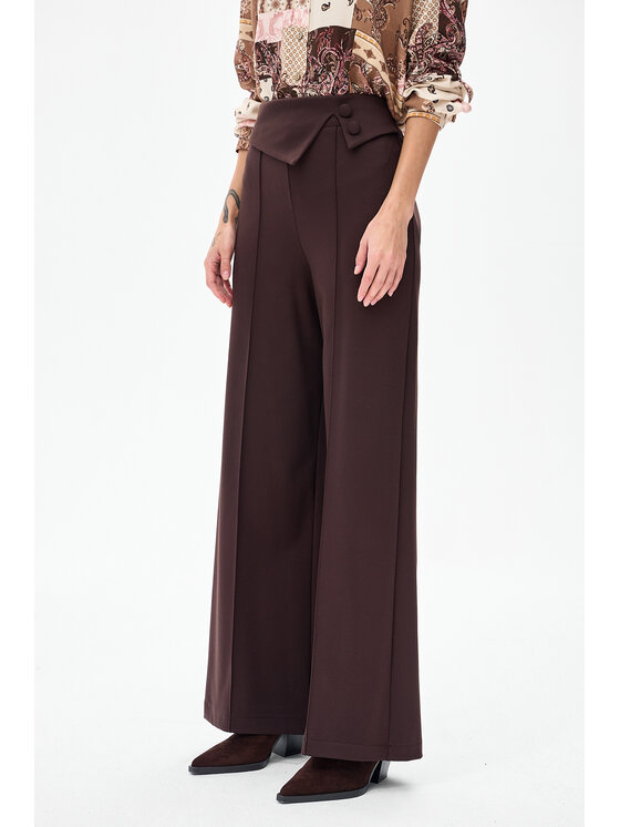 blue shadow blue shadow Spodnie damskie Duka Brązowy Regular Fit