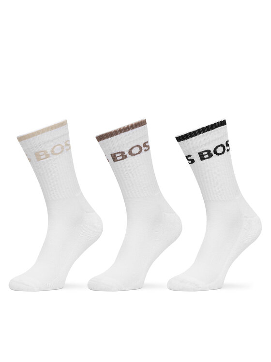 Set de 6 perechi de șosete lungi pentru bărbați BOSS 50510168 Alb