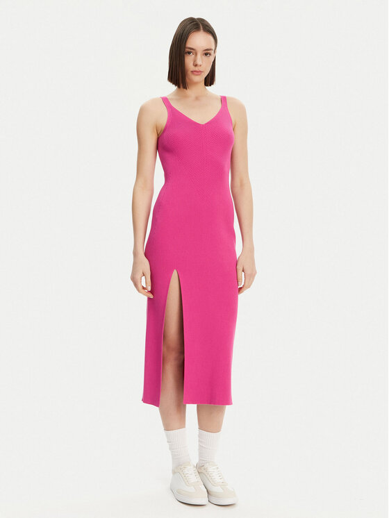 Lacoste Lacoste Vestito di maglia EF9270 Rosa Slim Fit