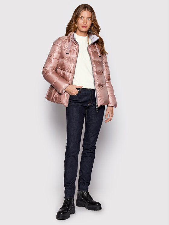 Diego M Diego M Пуховик 22IP-R265 Рожевий Regular Fit