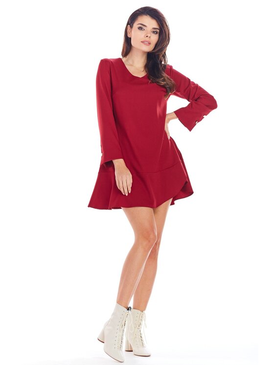 Awama Awama Vestito da giorno A344 Bordeaux Basic Fit