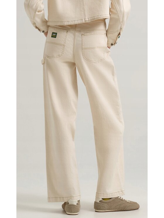 Lee Lee Spodnie materiałowe Workwear Carpenter Pant Biały Loose Fit