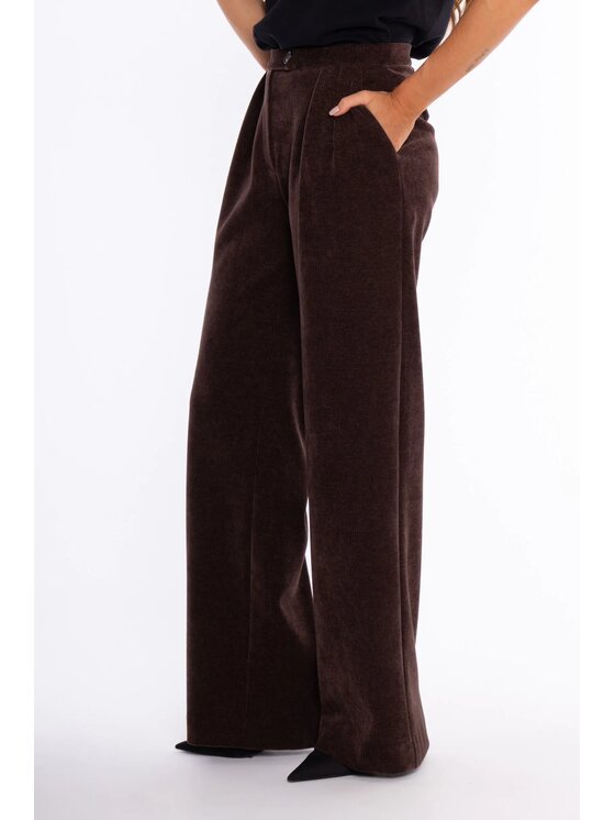 Made of Emotion Made of Emotion Spodnie materiałowe M932 Brązowy Wide Leg