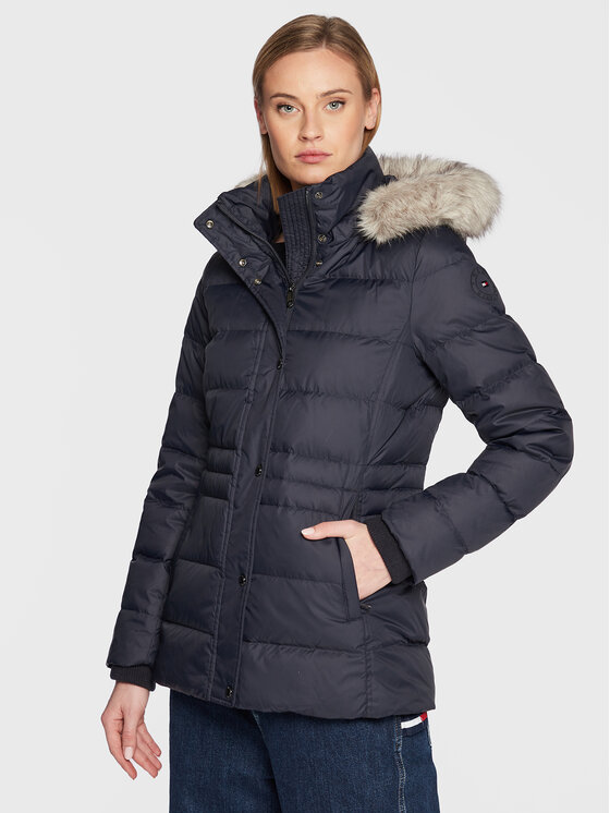 Tommy Hilfiger Tommy Hilfiger Пуховик Tyra WW0WW37486 Cиній Regular Fit