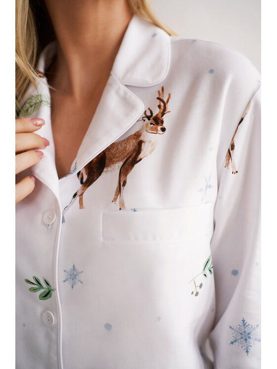 White pocket White pocket Piżama Satynowa Biały Regular Fit