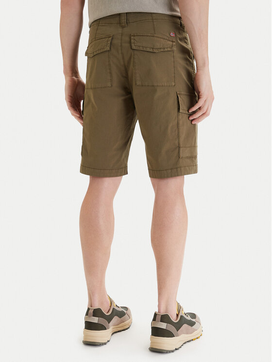 Napapijri Napapijri Szorty materiałowe N-Horton NP0A4HOS Khaki Regular Fit